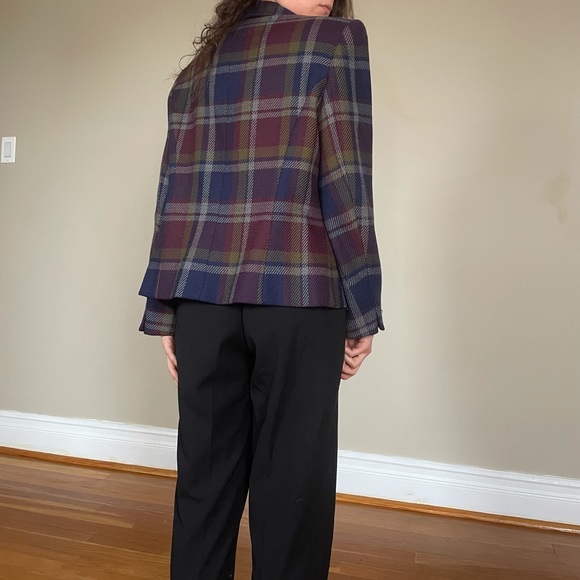 Vintage wool plaid blazer - Picture 6 of 6